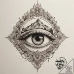 Eye mountain, tattoo sketch design, on a clea… – tattoo sketch (№1754724978_0, 09.08.2025 07:36) — tattoovalue.net