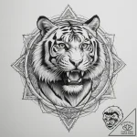 Tattoo design a traditional japanese tiger in… – tattoo sketch (№1754725371_0, 09.08.2025 07:42) — tattoovalue.net