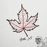 Tattoo design a single, delicate leaf with a… – tattoo sketch (№1754727340_0, 09.08.2025 08:15) — tattoovalue.net