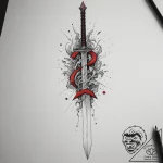 Tattoo design a set of runes glowing on a war… – tattoo sketch (№1754729306_0, 09.08.2025 08:48) — tattoovalue.net