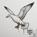 Seagull, concept art for tattoo, new school t… – tattoo sketch (№1754729898_0, 09.08.2025 08:58) — tattoovalue.net