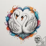 Tattoo sketch two entwined swans, representin… – tattoo sketch (№1754731675_0, 09.08.2025 09:27) — tattoovalue.net