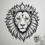 Tattoo sketch a leo lion with a single, shini… – tattoo sketch (№1754731873_0, 09.08.2025 09:31) — tattoovalue.net