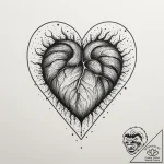 Tattoo design a heart with a subtle fingerpri… – tattoo sketch (№1754735646_0, 09.08.2025 10:34) — tattoovalue.net