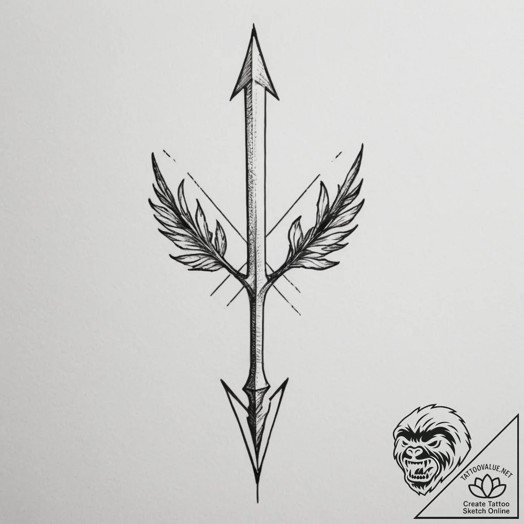 Tattoo design a subtle 'respawn' arrow linewo... - tattoo sketch (№1754737449_0, 09.08.2025 11:04) — tattoovalue.net