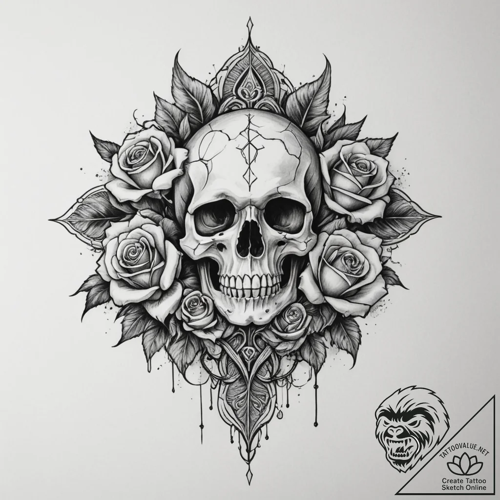 Tattoo sketch molten lava flowing, showing ra... - tattoo sketch (№1754738052_0, 09.08.2025 11:14) — tattoovalue.net