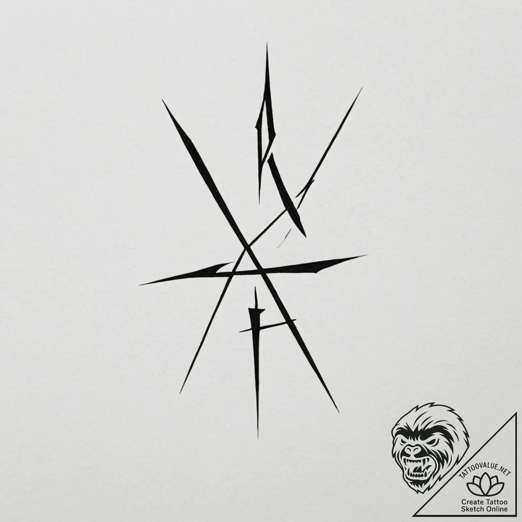 57. tattoo design: a minimalist "mir" rune, d... - tattoo sketch (№1754738852_0, 09.08.2025 11:27) — tattoovalue.net