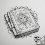 Tattoo design a heavy, ancient book, symboliz… – tattoo sketch (№1754739257_0, 09.08.2025 11:34) — tattoovalue.net