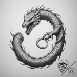 Jörmungandr biting its own tail (is there as… – tattoo sketch (№1754740066_0, 09.08.2025 11:47) — tattoovalue.net