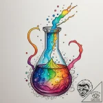 Tattoo design a futuristic laboratory beaker… – tattoo sketch (№1754740865_0, 09.08.2025 12:01) — tattoovalue.net