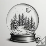 The view from inside a snow globe., tattoo li… – tattoo sketch (№1754741065_0, 09.08.2025 12:04) — tattoovalue.net