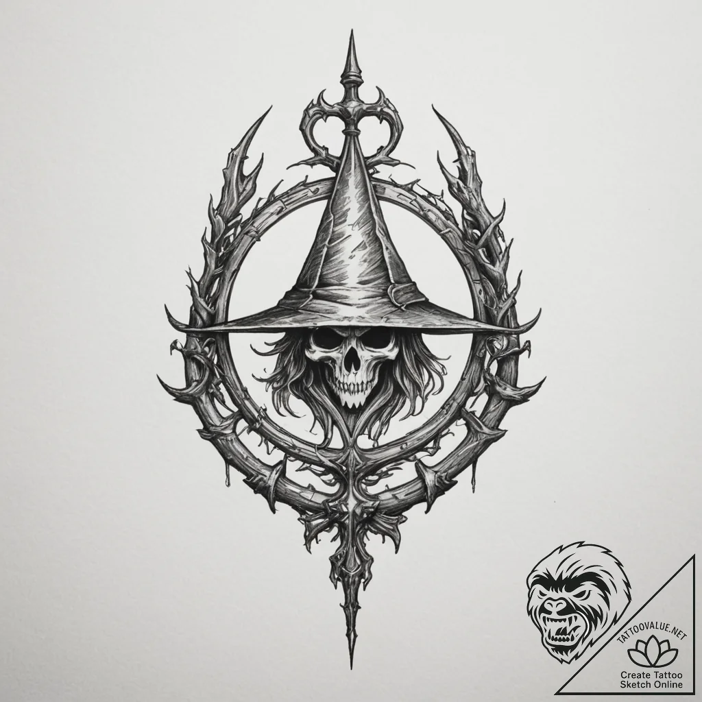 The hunter's mark from bloodborne, artistic t... - tattoo sketch (№1754741464_0, 09.08.2025 12:11) — tattoovalue.net