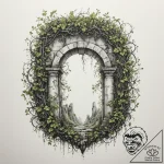 Tattoo design an ancient ruin covered in vine… – tattoo sketch (№1754741870_0, 09.08.2025 12:17) — tattoovalue.net