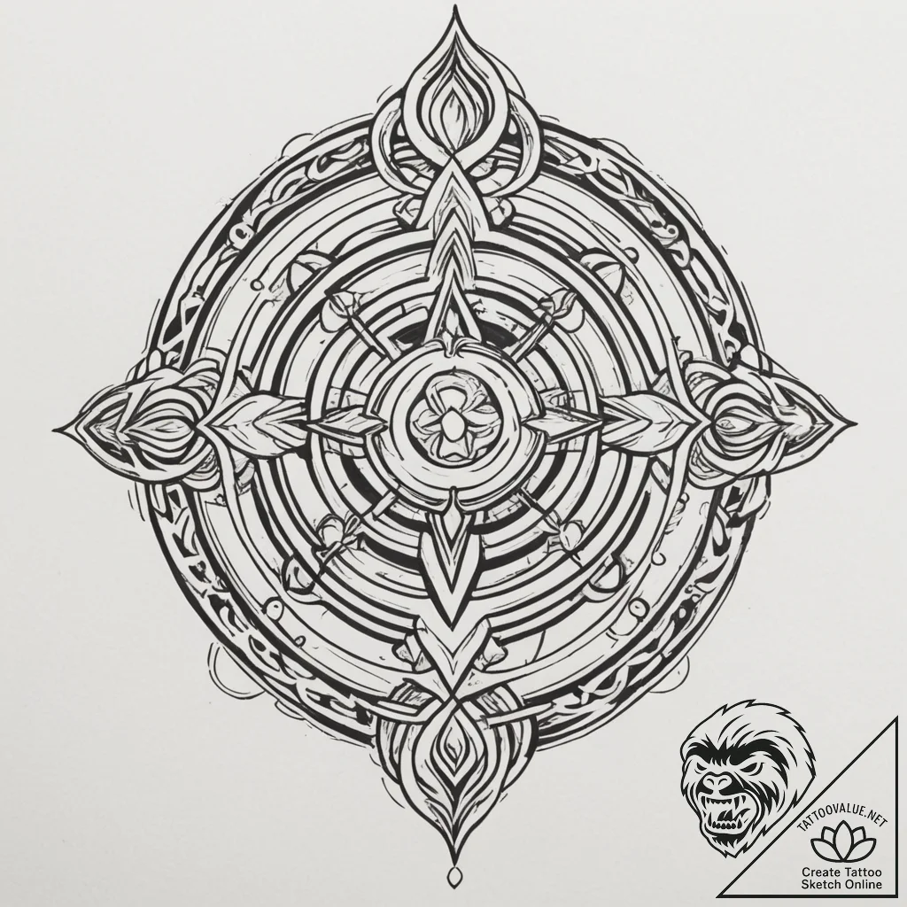 Maya (symbols), ink illustration for tattoo,... - tattoo sketch (№1754743281_0, 09.08.2025 12:41) — tattoovalue.net