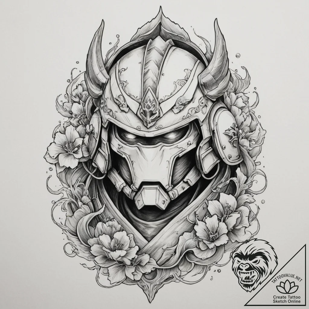 Tattoo sketch a space marine's helmet with a... - tattoo sketch (№1754743482_0, 09.08.2025 12:44) — tattoovalue.net