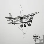Airplane, tattoo drawing outline, old school… – tattoo sketch (№1754744486_0, 09.08.2025 13:01) — tattoovalue.net