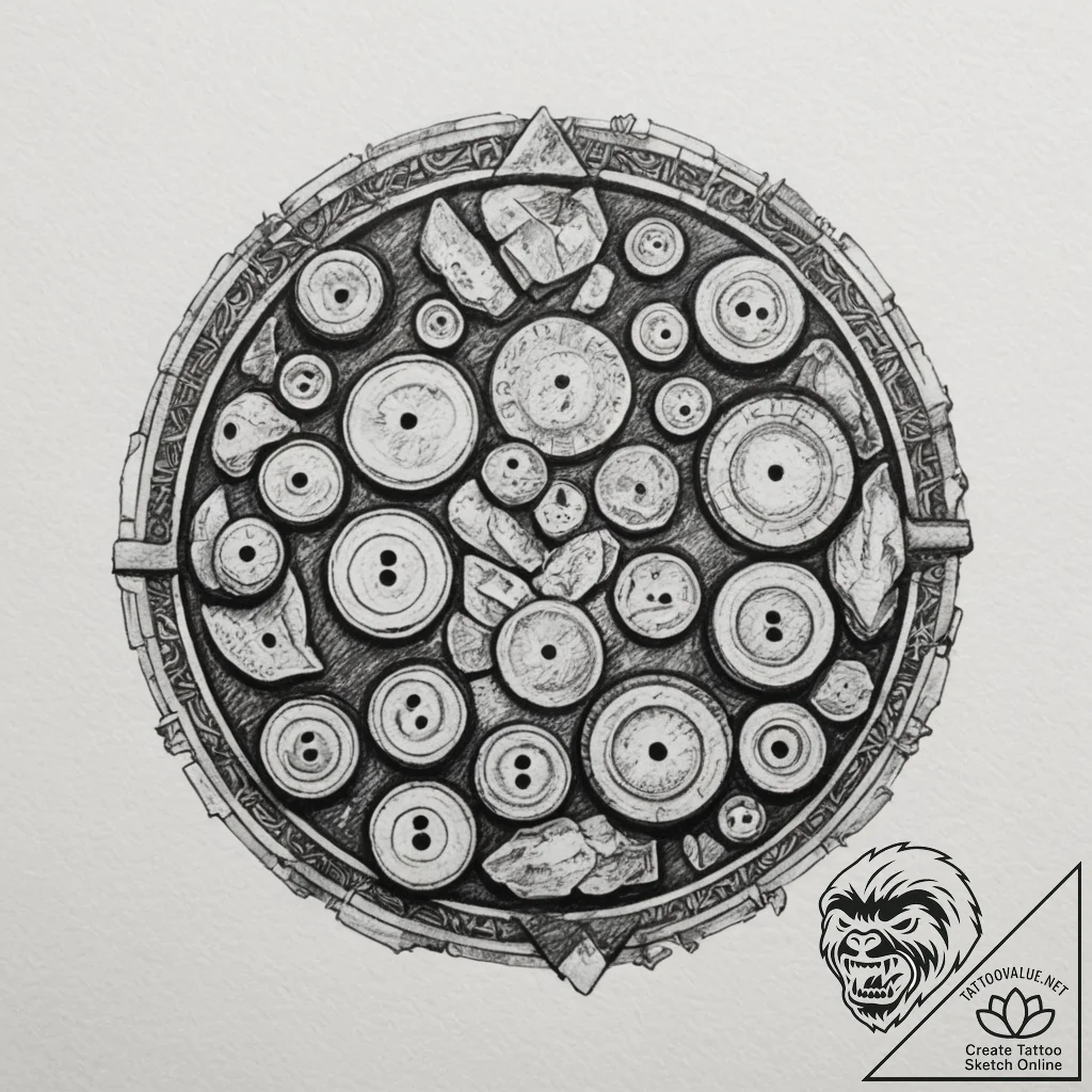 Tattoo design a stack of retro arcade game co... - tattoo sketch (№1754744685_0, 09.08.2025 13:04) — tattoovalue.net
