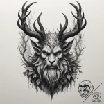 A dark, mysterious tattoo sketch of veles, th… – tattoo sketch (№1754745690_0, 09.08.2025 13:21) — tattoovalue.net