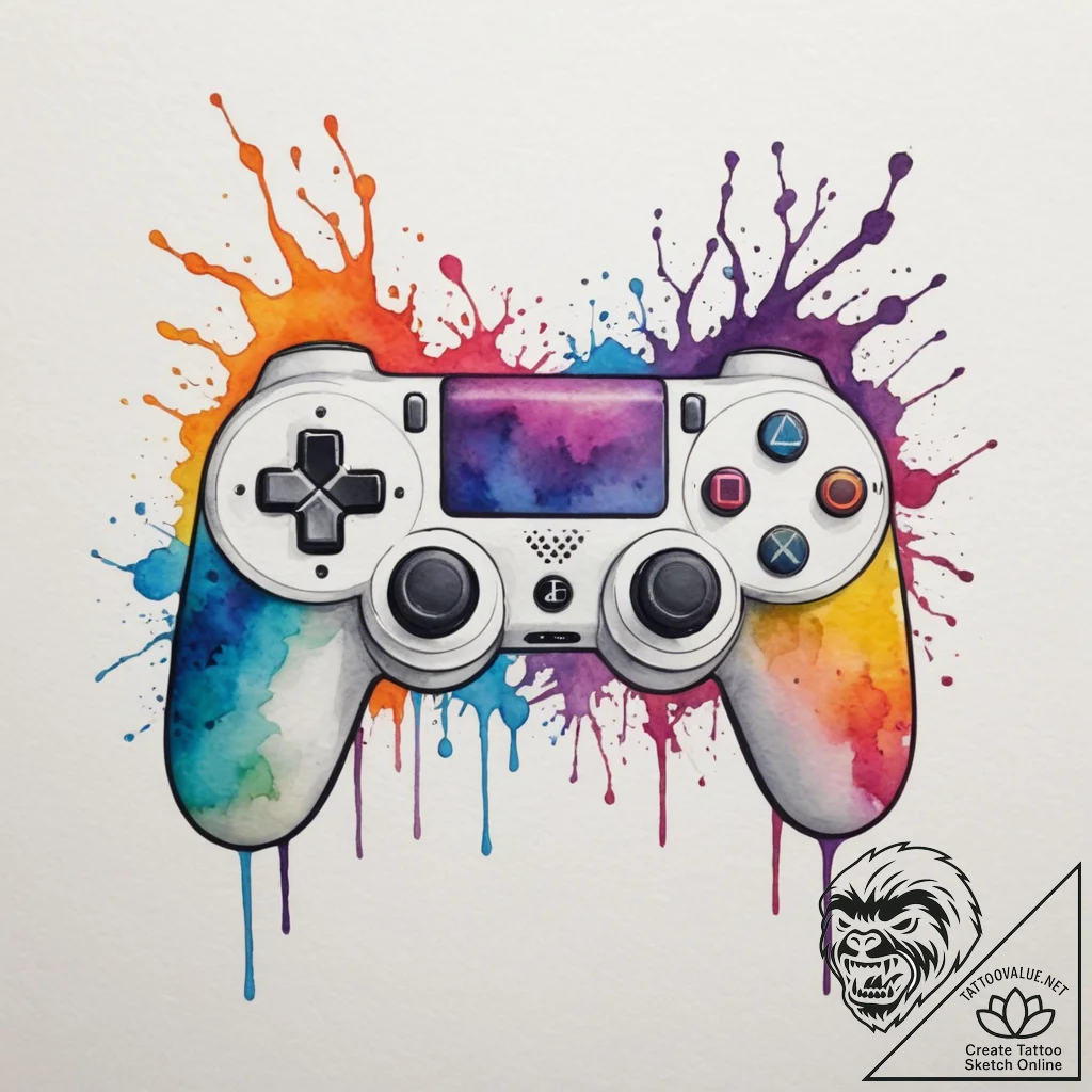 Tattoo design a controller with roots growing... - tattoo sketch (№1754746680_0, 09.08.2025 13:38) — tattoovalue.net