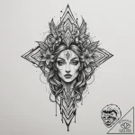 Tattoo sketch ‘headshot’ in a stylized, impac… – tattoo sketch (№1754747075_0, 09.08.2025 13:44) — tattoovalue.net