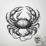 Tattoo design a detailed cancer crab, with sa… – tattoo sketch (№1754747863_0, 09.08.2025 13:57) — tattoovalue.net