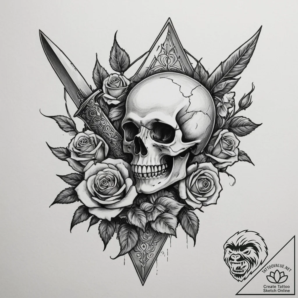 Tattoo design a classic, rugged pocket knife,... - tattoo sketch (№1754748061_0, 09.08.2025 14:01) — tattoovalue.net