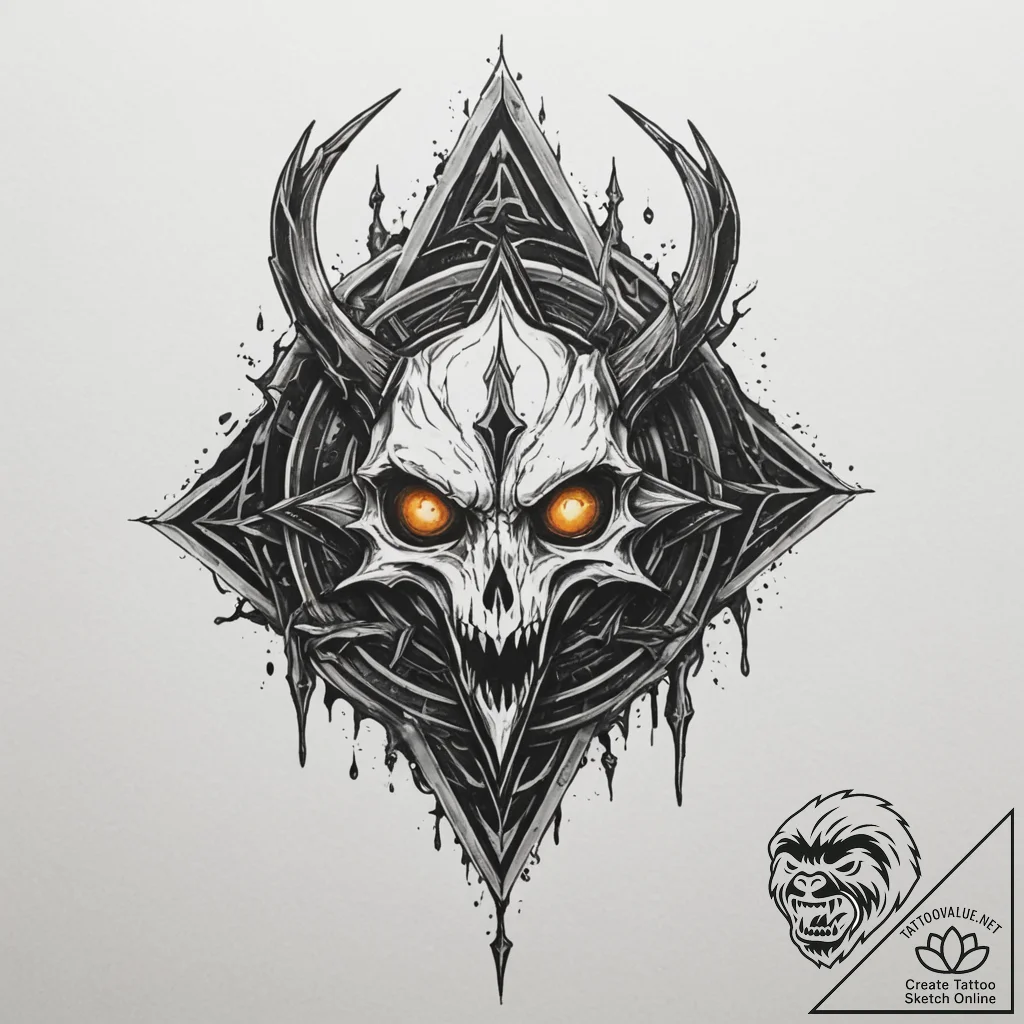 The hunter's mark from bloodborne, tattoo fla... - tattoo sketch (№1754749046_0, 09.08.2025 14:17) — tattoovalue.net