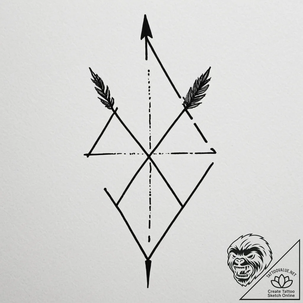 Tattoo design a "rank up" arrow with a challe... - tattoo sketch (№1754749245_0, 09.08.2025 14:20) — tattoovalue.net