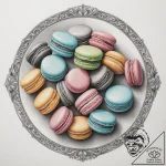 A tray of colorful french macarons., concept… – tattoo sketch (№1754750042_0, 09.08.2025 14:34) — tattoovalue.net