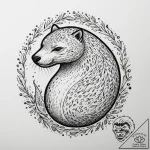 Selkie, ink illustration for tattoo, dotwork… – tattoo sketch (№1754750239_0, 09.08.2025 14:37) — tattoovalue.net