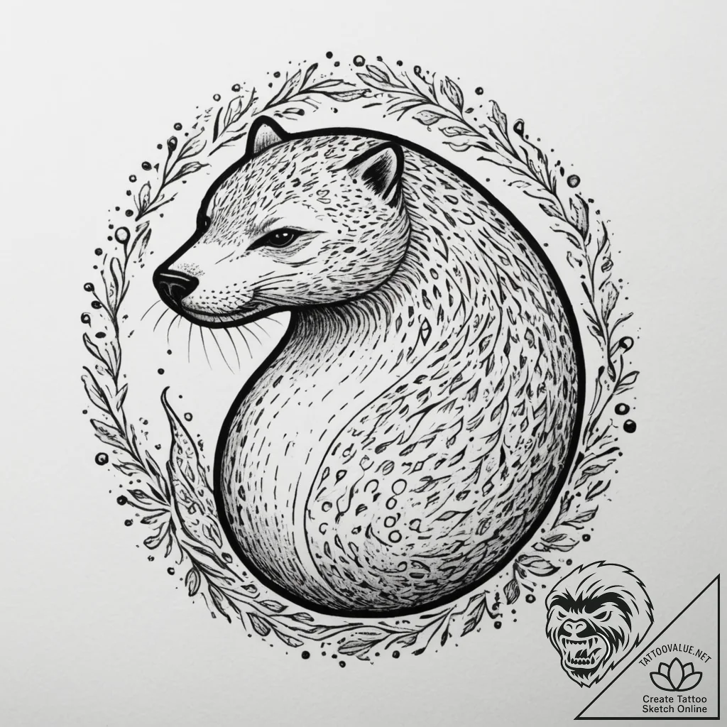 Selkie, ink illustration for tattoo, dotwork... - tattoo sketch (№1754750239_0, 09.08.2025 14:37) — tattoovalue.net