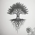 Tattoo sketch a tree with roots wrapping arou… – tattoo sketch (№1754750438_0, 09.08.2025 14:40) — tattoovalue.net