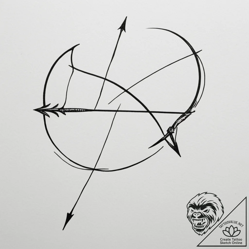 Tattoo sketch a sagittarius archer's arrow tu... - tattoo sketch (№1754752404_0, 09.08.2025 15:13) — tattoovalue.net