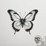 Tattoo design a tiny, realistic butterfly wit… – tattoo sketch (№1754752804_0, 09.08.2025 15:20) — tattoovalue.net