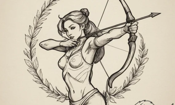 Tattoo sketch a sagittarius archer, minimalis... - tattoo sketch (№1754753405_0, 09.08.2025 15:30) — tattoovalue.net