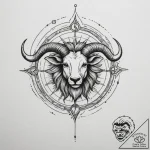 Tattoo design a zodiac symbol as if drawn in… – tattoo sketch (№1754754005_0, 09.08.2025 15:40) — tattoovalue.net