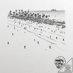 A crowded beach scene, shot from a high angle… – tattoo sketch (№1754754804_0, 09.08.2025 15:53) — tattoovalue.net
