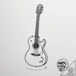 Guitar, ink illustration for tattoo, sketch t… – tattoo sketch (№1754755002_0, 09.08.2025 15:56) — tattoovalue.net