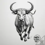 Tattoo design a detailed taurus bull in a pow… – tattoo sketch (№1754756403_0, 09.08.2025 16:20) — tattoovalue.net