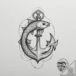 Tattoo design pisces fish with a tiny, whimsi… – tattoo sketch (№1754757006_0, 09.08.2025 16:30) — tattoovalue.net