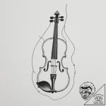 Violin, tattoo line art, on a clean white pap… – tattoo sketch (№1754757413_0, 09.08.2025 16:36) — tattoovalue.net