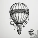 Tattoo design a small, cartoonish hot air bal… – tattoo sketch (№1754758214_0, 09.08.2025 16:50) — tattoovalue.net