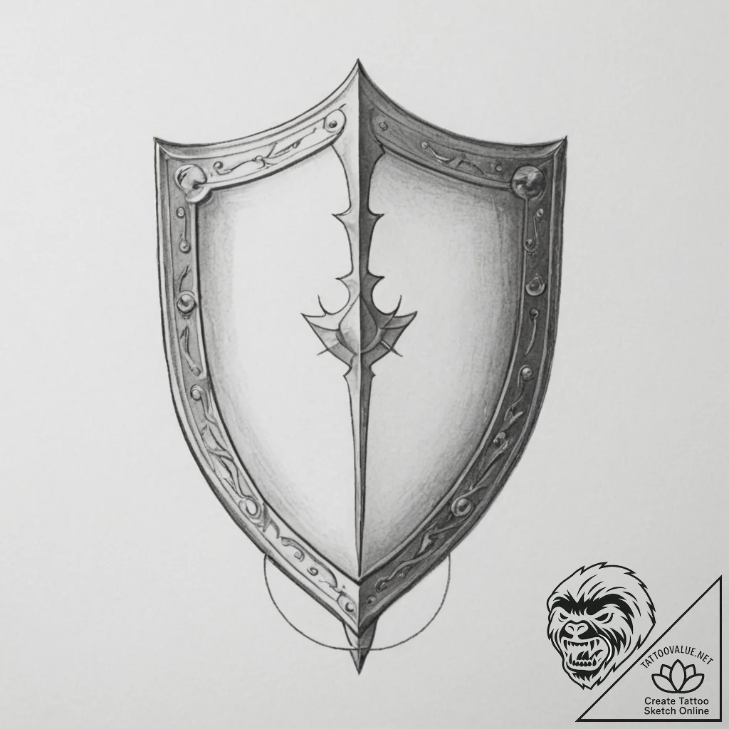 Tattoo design a subtle symbol of a shield or... - tattoo sketch (№1754759638_0, 09.08.2025 17:13) — tattoovalue.net