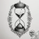 Hourglass nebula, ink illustration for tattoo… – tattoo sketch (№1754759839_0, 09.08.2025 17:17) — tattoovalue.net