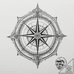 Tattoo design two halves of a compass that al… – tattoo sketch (№1754761435_0, 09.08.2025 17:43) — tattoovalue.net