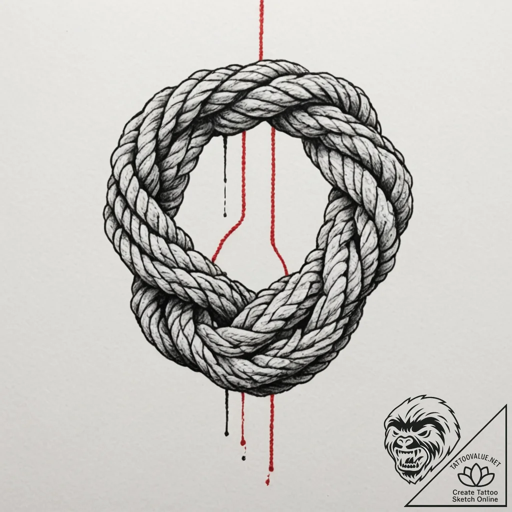 Tattoo sketch a climbing rope forming a stron... - tattoo sketch (№1754761633_0, 09.08.2025 17:47) — tattoovalue.net