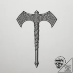 Tomahawk, tattoo line art, minimalist tattoo… – tattoo sketch (№1754761833_0, 09.08.2025 17:50) — tattoovalue.net