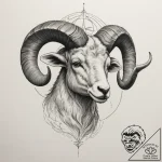 Tattoo sketch an aries ram’s head with a cele… – tattoo sketch (№1754762632_0, 09.08.2025 18:03) — tattoovalue.net