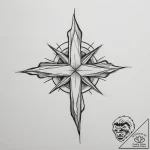 Tattoo design a minimalist cross or star of l… – tattoo sketch (№1754763431_0, 09.08.2025 18:17) — tattoovalue.net