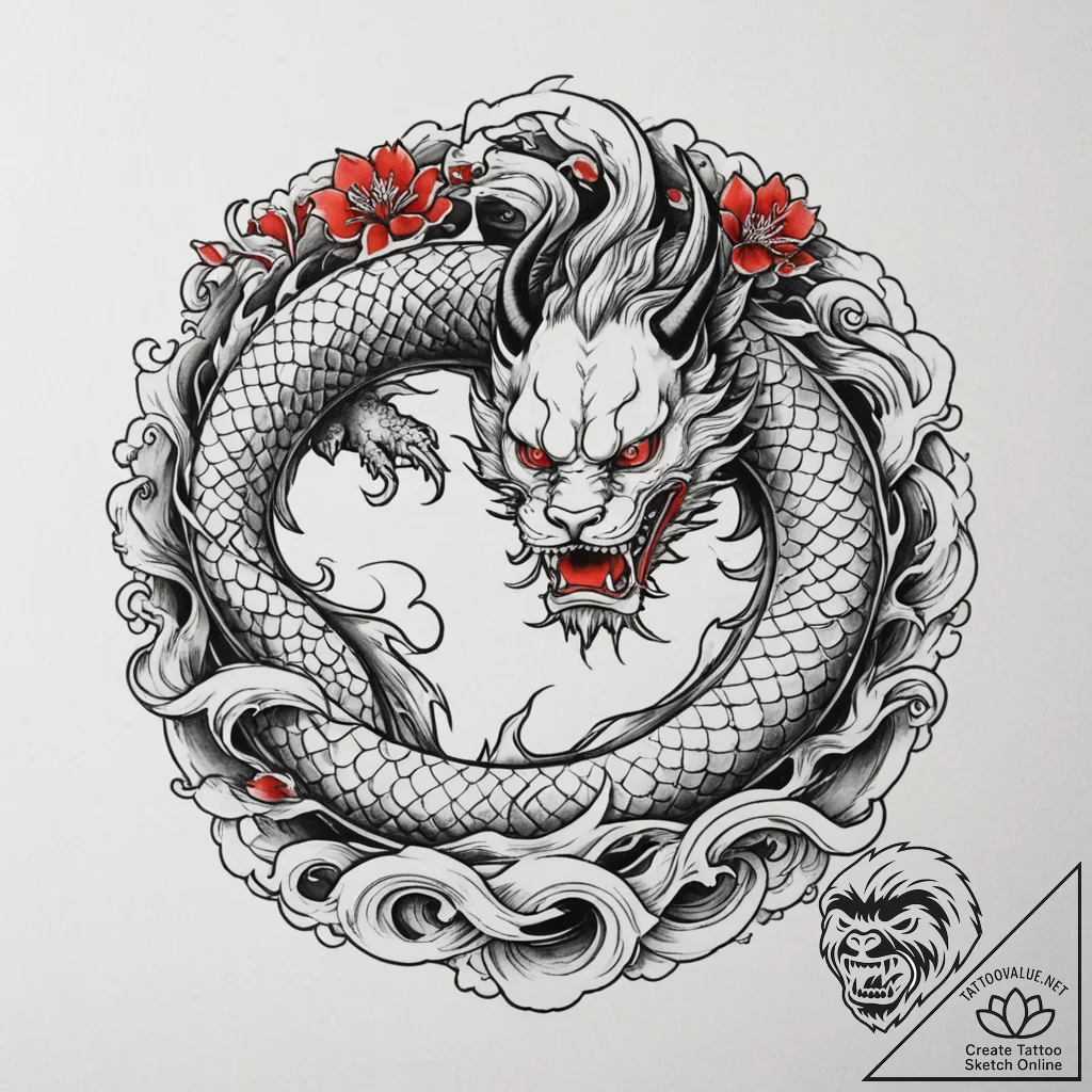 Tattoo design a circle enclosing a celestial... - tattoo sketch (№1754764028_0, 09.08.2025 18:27) — tattoovalue.net